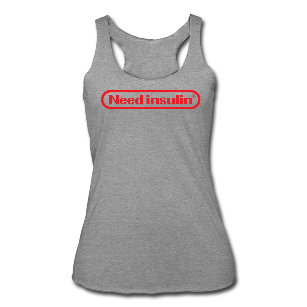 Need Insulin - Women’s Tri-Blend Racerback Tank - heather gray