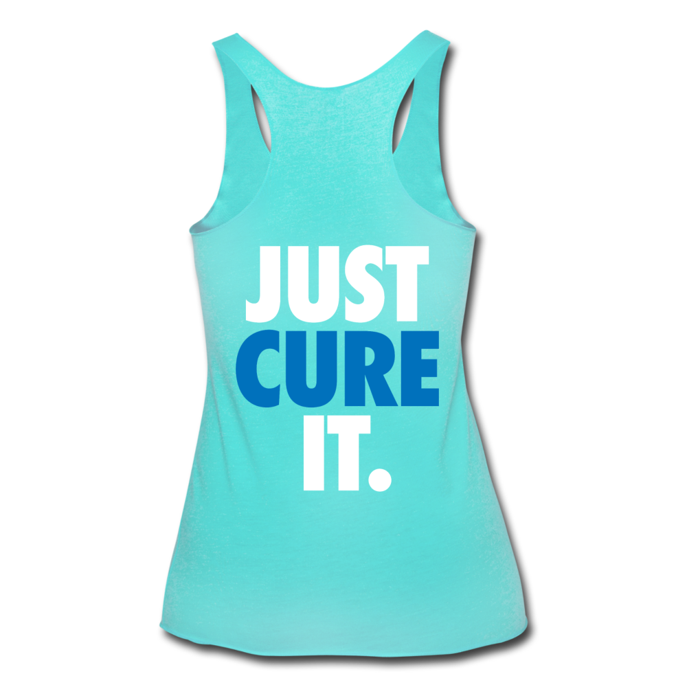 Just Cure It - Women’s Tri-Blend Racerback Tank - turquoise