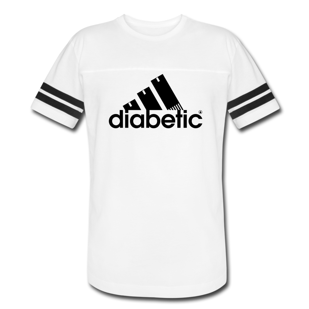 Diabetic + Strips - Vintage Sport T-Shirt - white/black