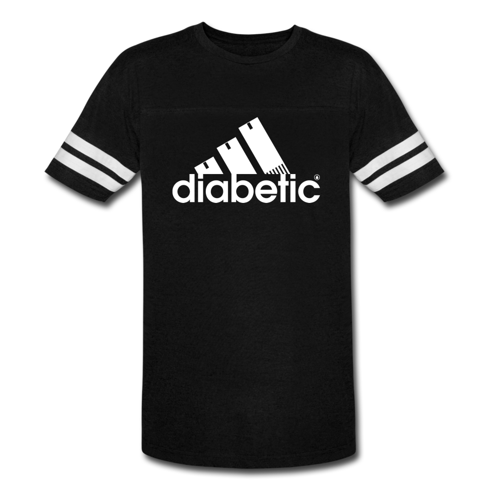 Diabetic + Strips - Vintage Sport T-Shirt - black/white