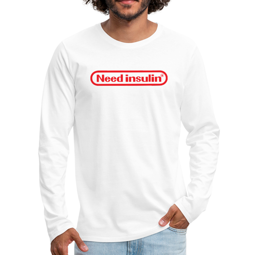 Need Insulin - Men's Premium Long Sleeve T-Shirt - white