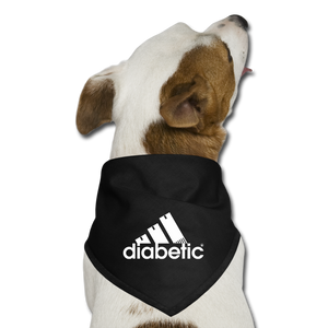 Diabetic + Strips - Dog Bandana - black