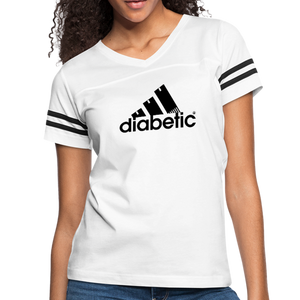 Diabetic + Strips - Women’s Vintage Sport T-Shirt - white/black