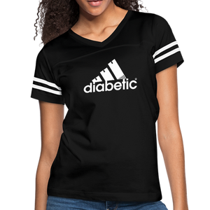 Diabetic + Strips - Women’s Vintage Sport T-Shirt - black/white