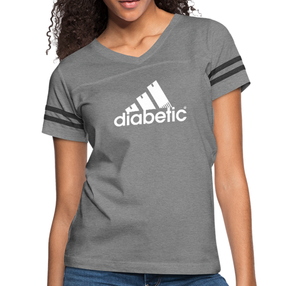 Diabetic + Strips - Women’s Vintage Sport T-Shirt - heather gray/charcoal