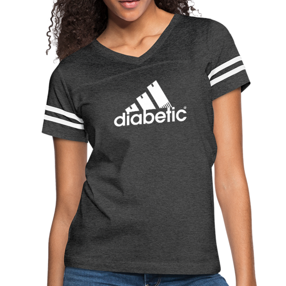 Diabetic + Strips - Women’s Vintage Sport T-Shirt - vintage smoke/white