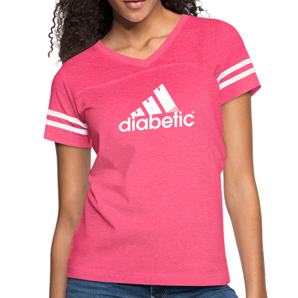 Diabetic + Strips - Women’s Vintage Sport T-Shirt - vintage pink/white