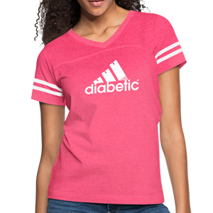 Diabetic + Strips - Women’s Vintage Sport T-Shirt - vintage pink/white