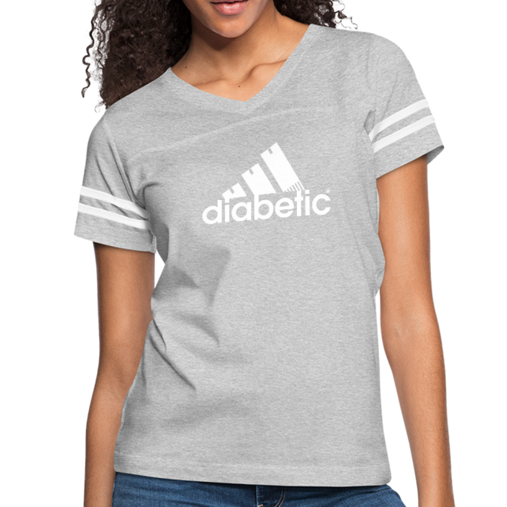 Diabetic + Strips - Women’s Vintage Sport T-Shirt - heather gray/white