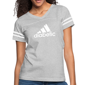 Diabetic + Strips - Women’s Vintage Sport T-Shirt - heather gray/white