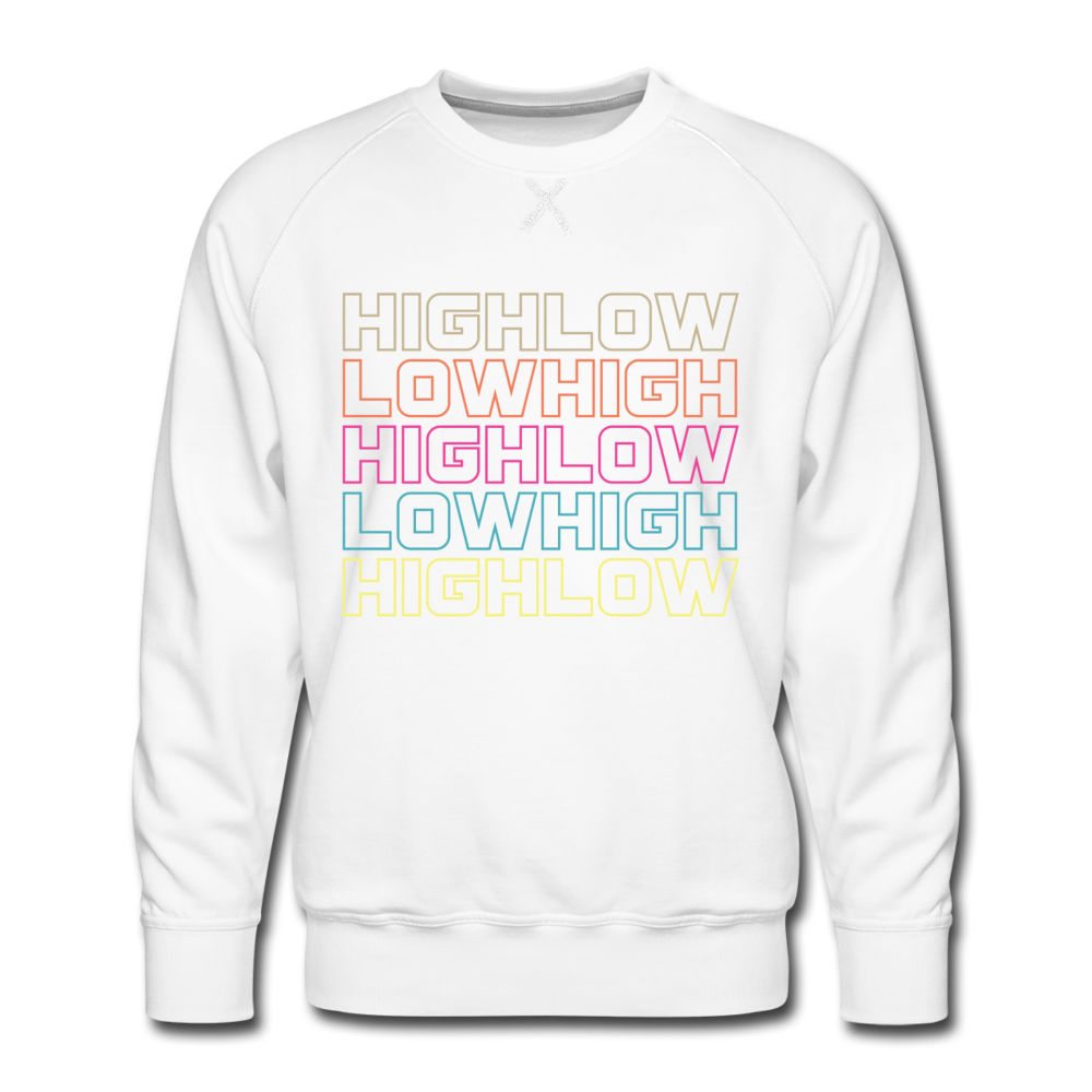 HIGH LOW - Men’s Premium Sweatshirt - white