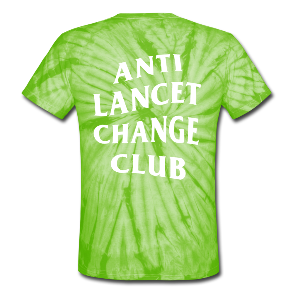 Anti Lancet Change Club - Unisex Tie Dye T-Shirt 1 - spider lime green