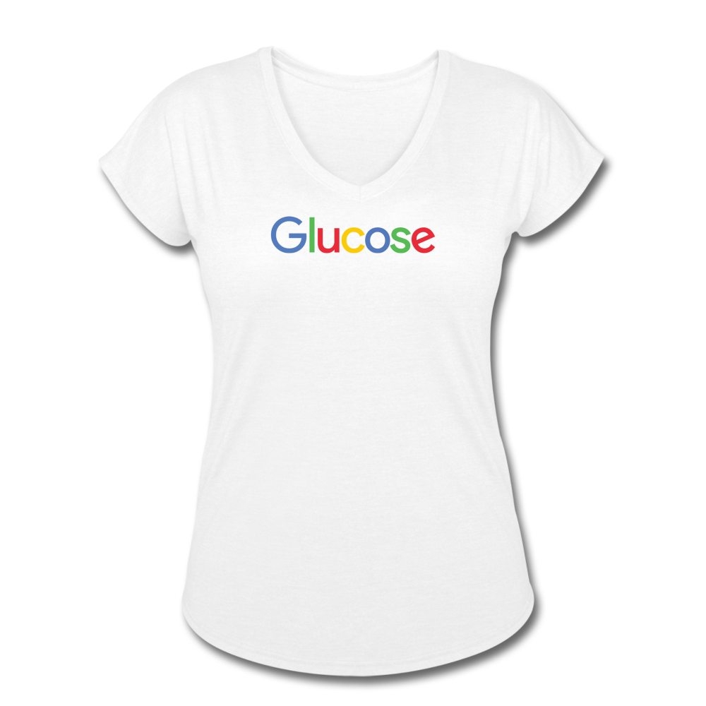 Glucose - Women's Tri-Blend V-Neck T-Shirt - white