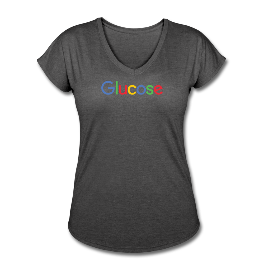 Glucose - Women's Tri-Blend V-Neck T-Shirt - deep heather