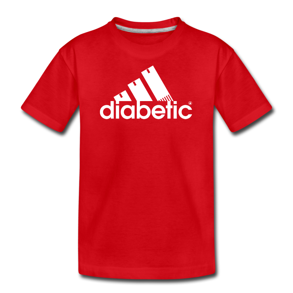 Diabetic + Strips - Kids' Premium T-Shirt - red