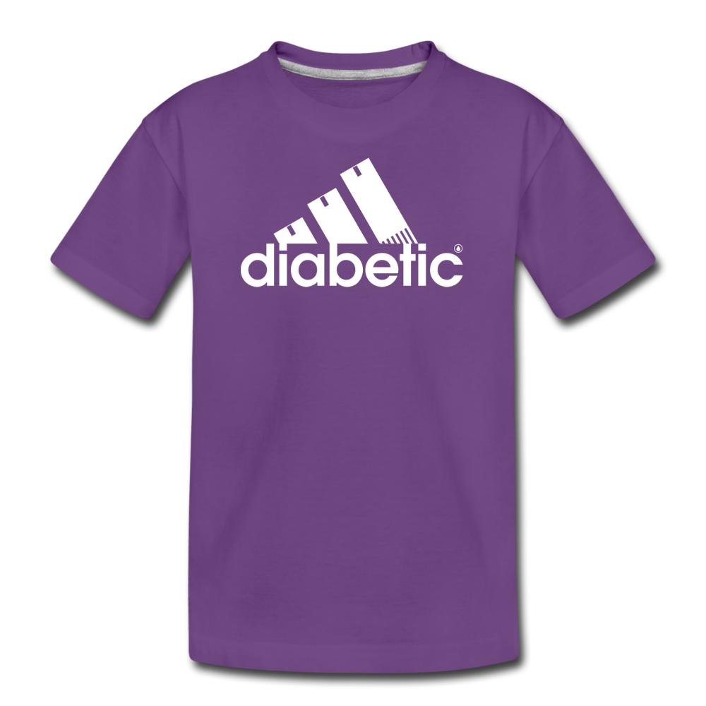 Diabetic + Strips - Kids' Premium T-Shirt - purple