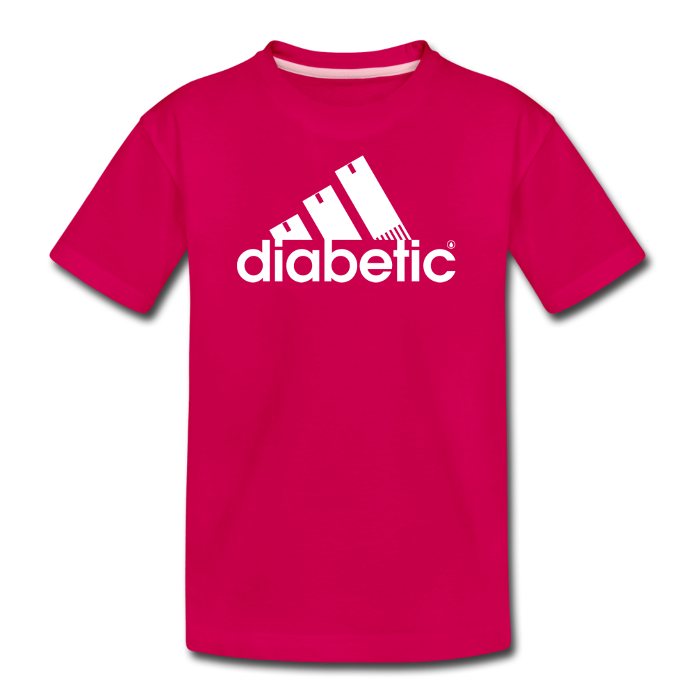 Diabetic + Strips - Kids' Premium T-Shirt - dark pink