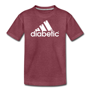 Diabetic + Strips - Kids' Premium T-Shirt - heather burgundy