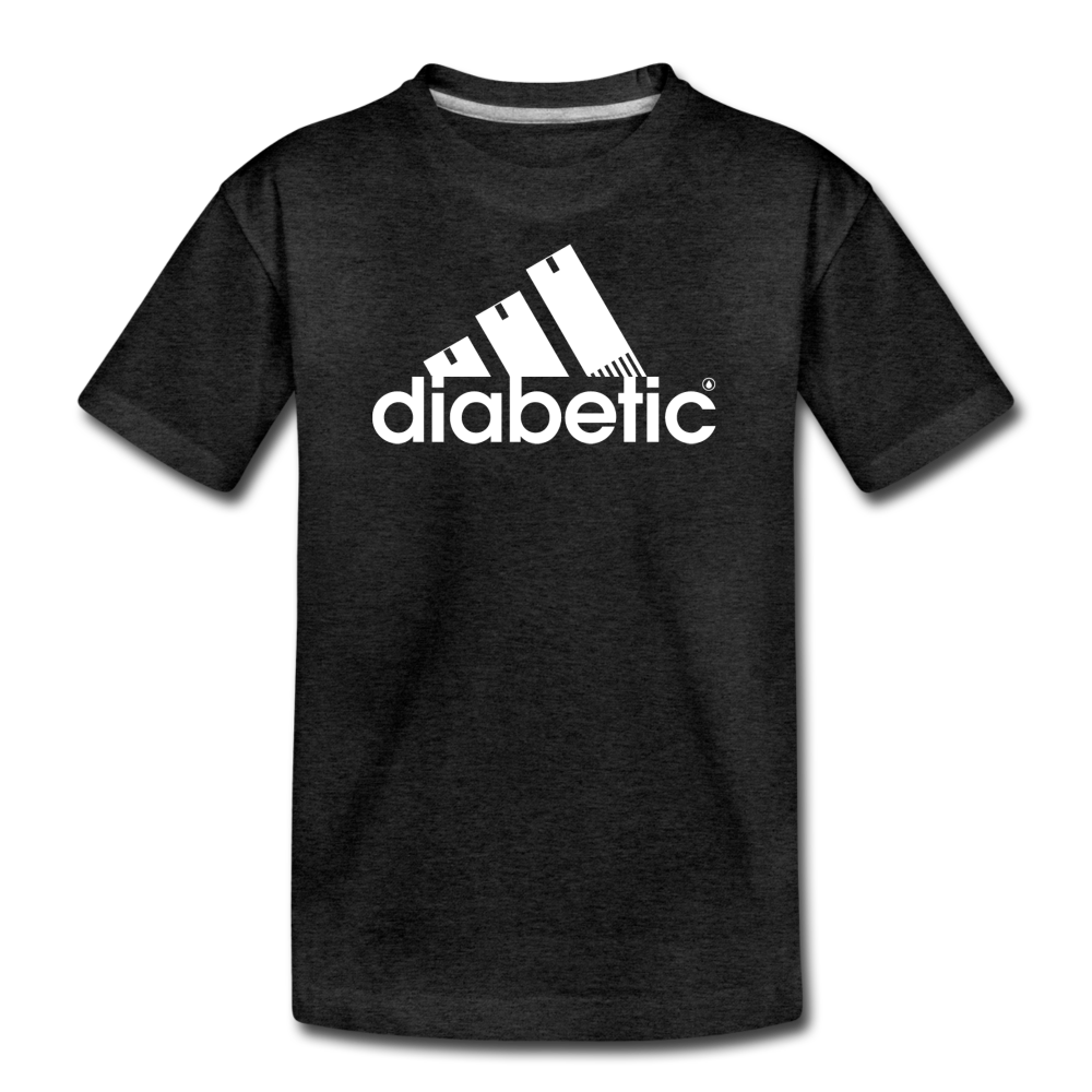 Diabetic + Strips - Kids' Premium T-Shirt - charcoal gray