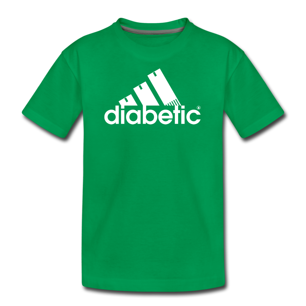 Diabetic + Strips - Kids' Premium T-Shirt - kelly green