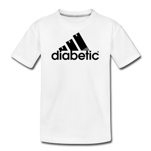 Diabetic + Strips - Kids' Premium T-Shirt - white