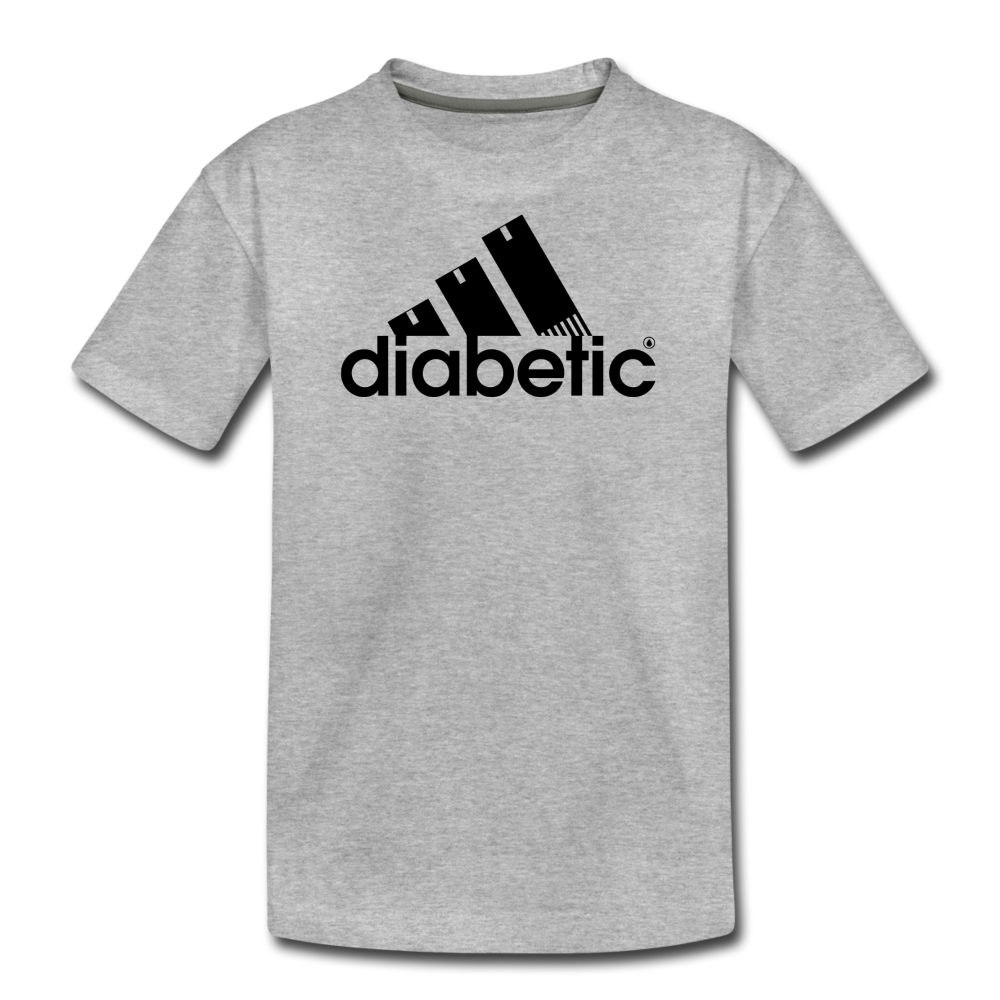 Diabetic + Strips - Kids' Premium T-Shirt - heather gray