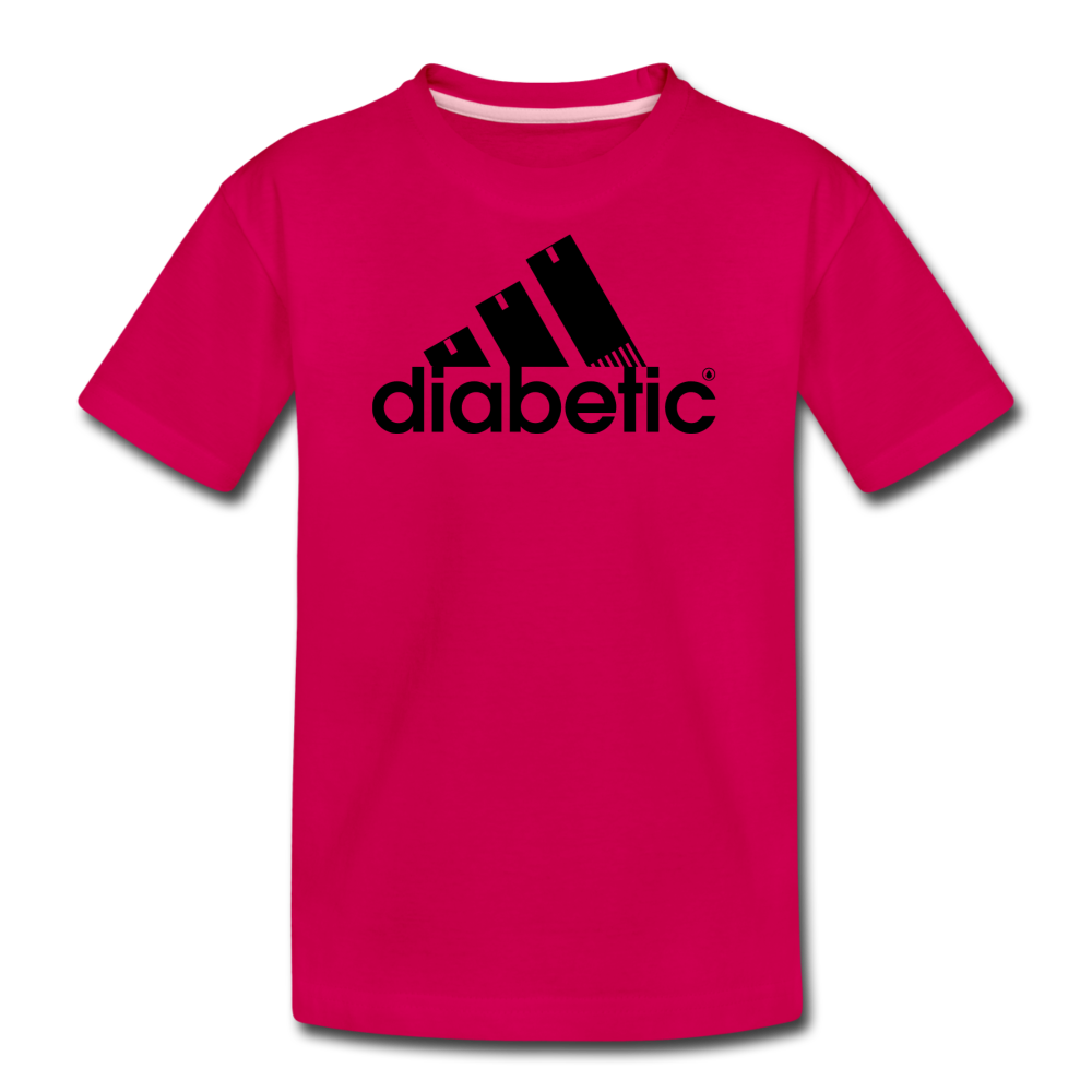 Diabetic + Strips - Kids' Premium T-Shirt - dark pink