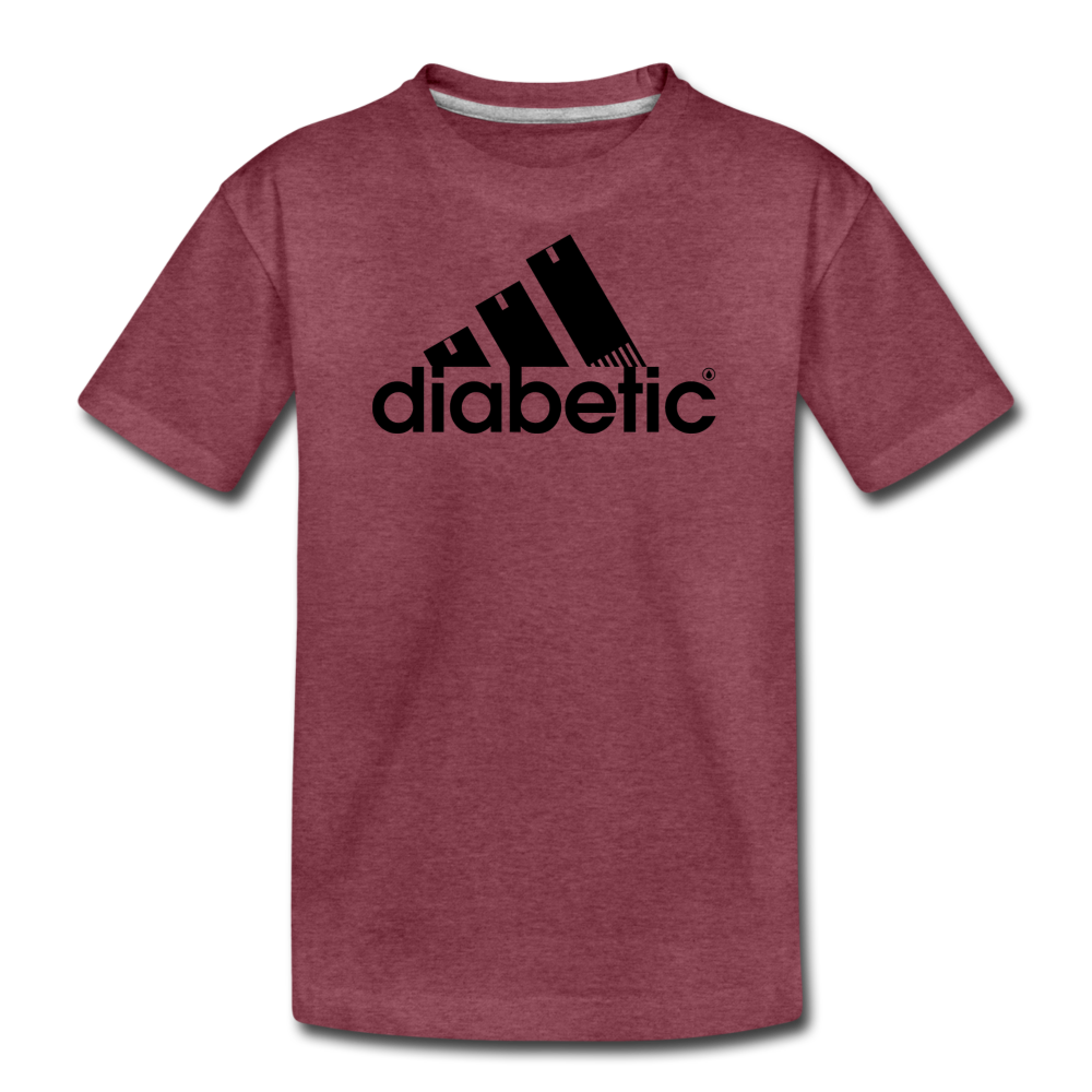 Diabetic + Strips - Kids' Premium T-Shirt - heather burgundy