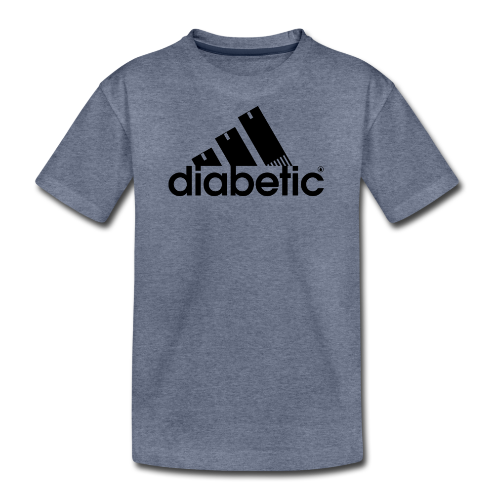 Diabetic + Strips - Kids' Premium T-Shirt - heather blue