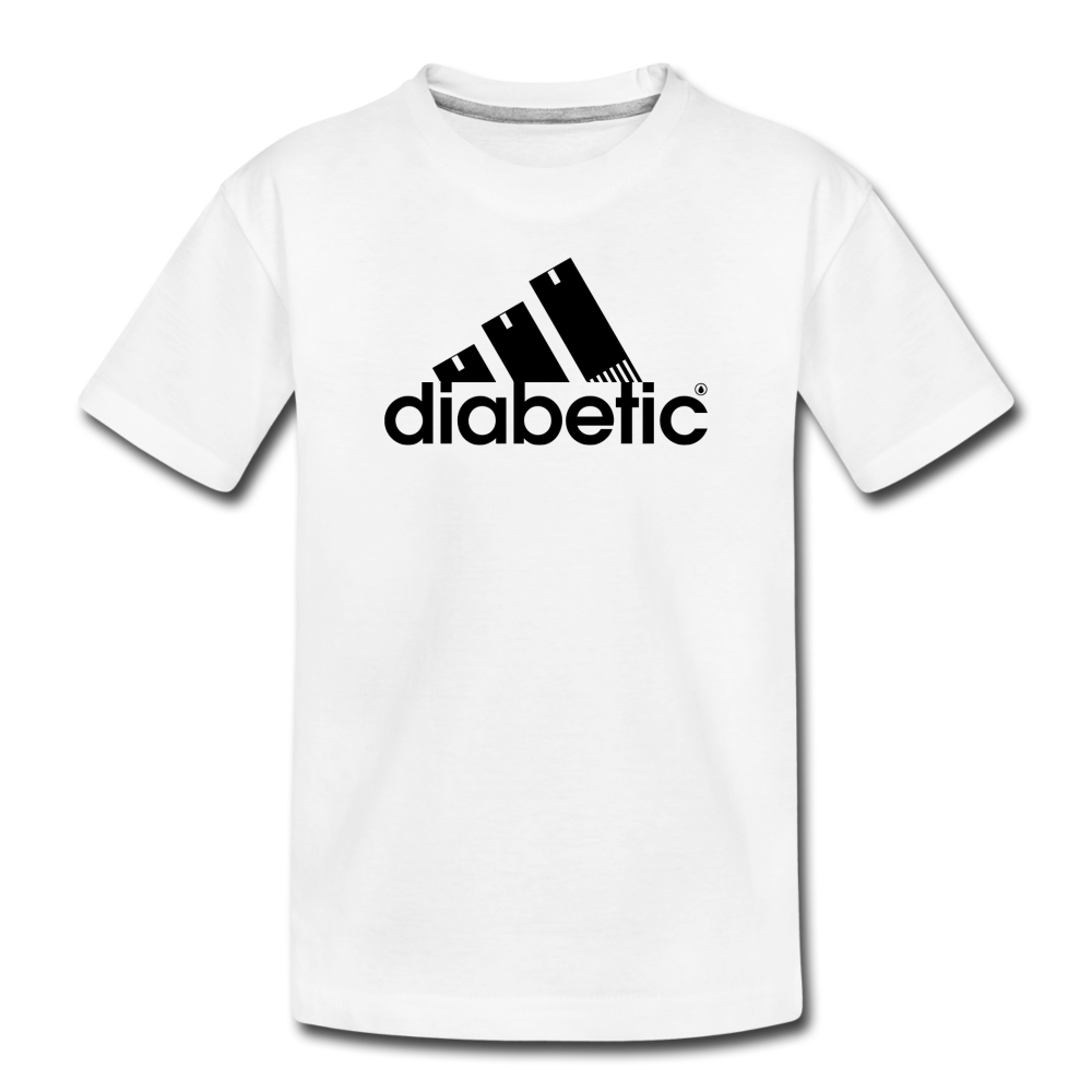Diabetic + Strips - Toddler Premium T-Shirt - white