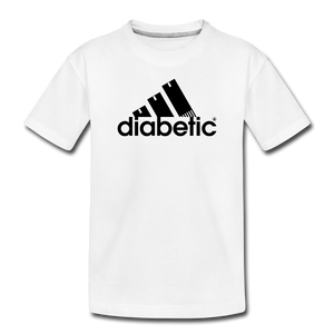 Diabetic + Strips - Toddler Premium T-Shirt - white