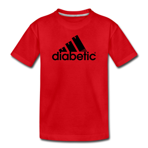 Diabetic + Strips - Toddler Premium T-Shirt - red