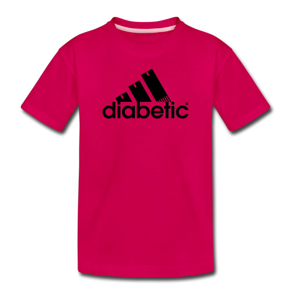 Diabetic + Strips - Toddler Premium T-Shirt - dark pink
