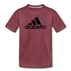 Diabetic + Strips - Toddler Premium T-Shirt - heather burgundy