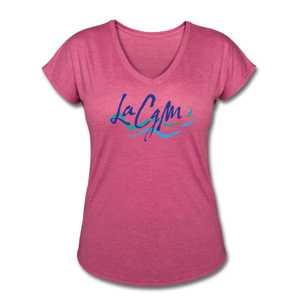 La CGM - Women's Tri-Blend V-Neck T-Shirt - heather raspberry