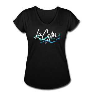 La CGM - Women's Tri-Blend V-Neck T-Shirt - black