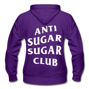 Anti Sugar Sugar Club - Women's Heavy Blend Zip Hoodie - purple