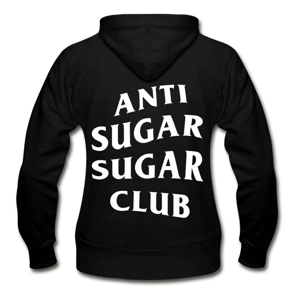 Anti Sugar Sugar Club - Women's Heavy Blend Zip Hoodie - black