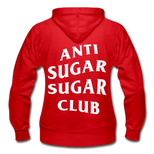 Anti Sugar Sugar Club - Women's Heavy Blend Zip Hoodie - red