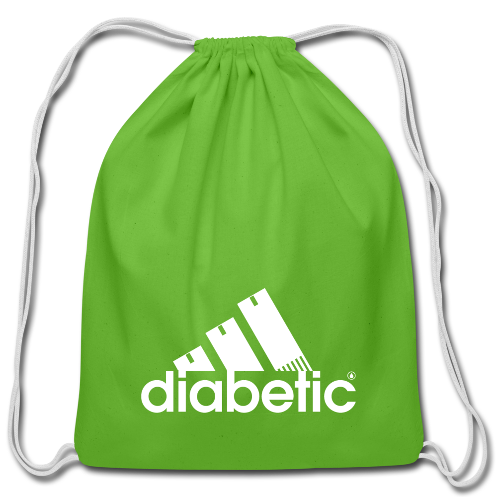 Diabetic + Strips - Cotton Drawstring Bag - clover