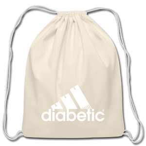 Diabetic + Strips - Cotton Drawstring Bag - natural