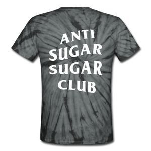 Anti Sugar Sugar Club - Unisex Tie Dye T-Shirt - spider black