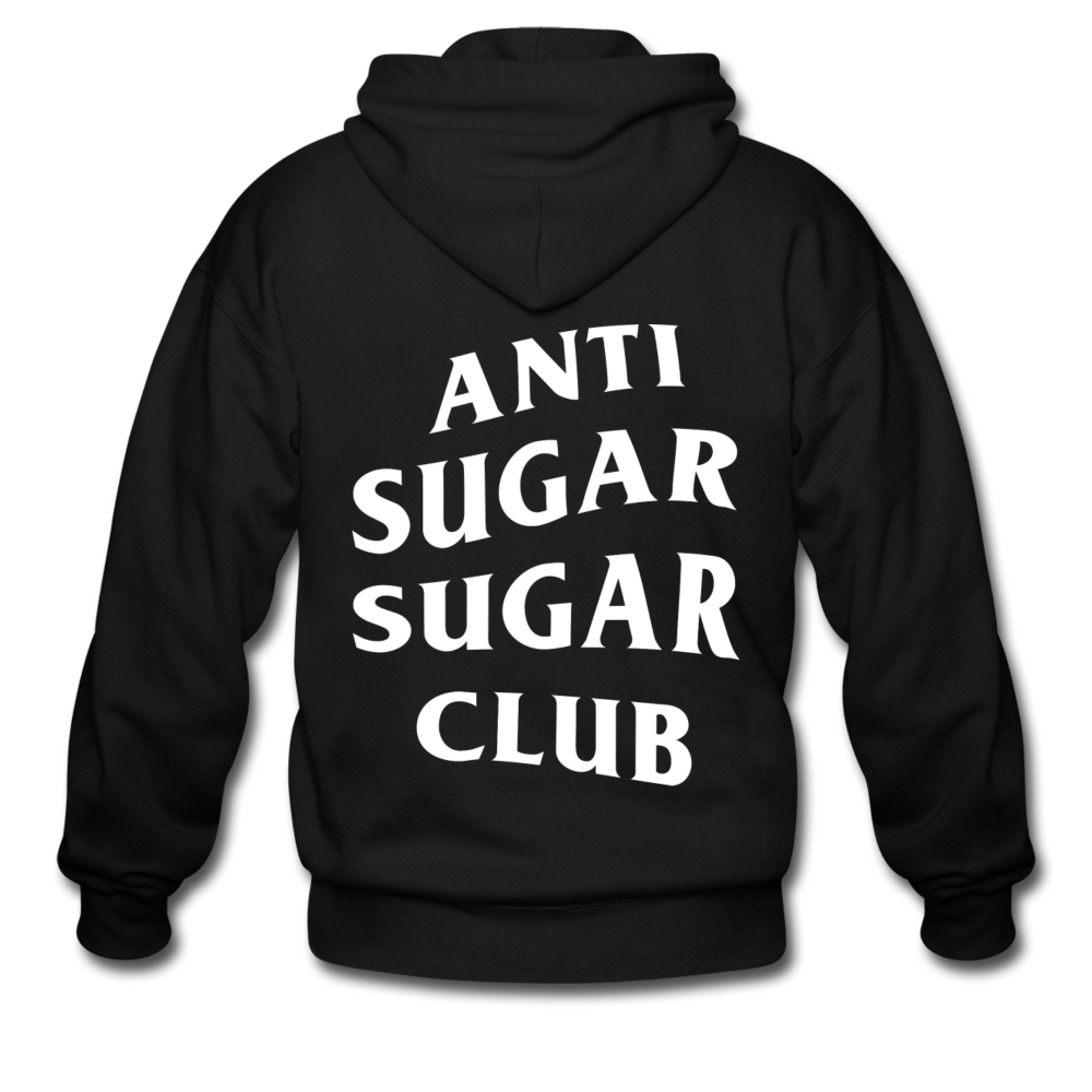 Anti Sugar Sugar Club - Gildan Heavy Blend Adult Zip Hoodie - black
