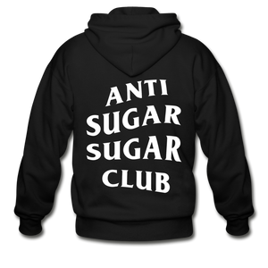 Anti Sugar Sugar Club - Gildan Heavy Blend Adult Zip Hoodie - black