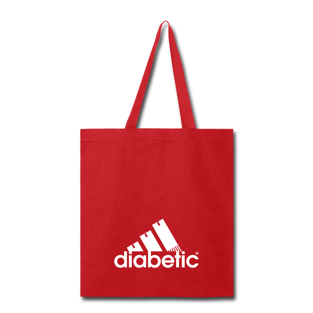 Diabetic + Strips - Tote Bag - red