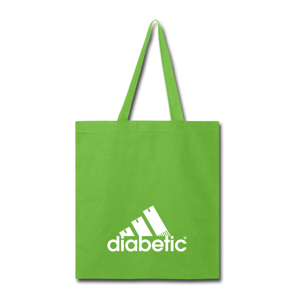 Diabetic + Strips - Tote Bag - lime green