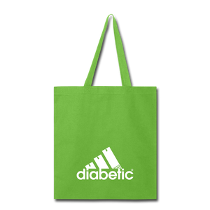 Diabetic + Strips - Tote Bag - lime green