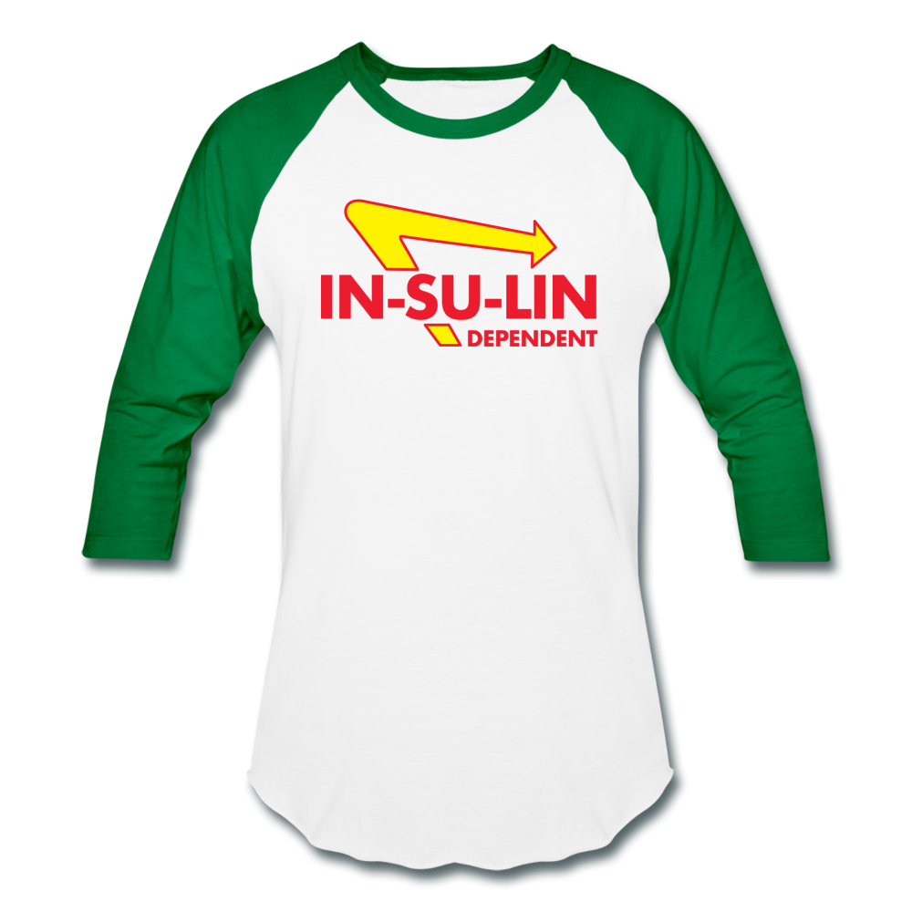 IN-SU-LIN DEPENDENT - Baseball T-Shirt - white/kelly green