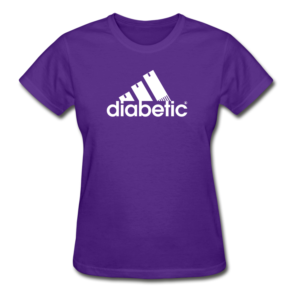 Diabetic + Strips - Gildan Ultra Cotton Ladies T-Shirt - purple