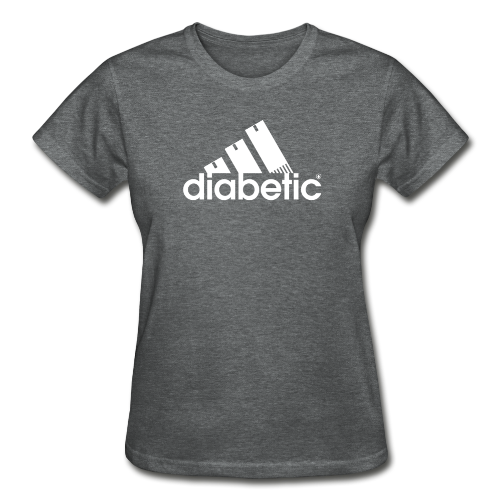 Diabetic + Strips - Gildan Ultra Cotton Ladies T-Shirt - deep heather